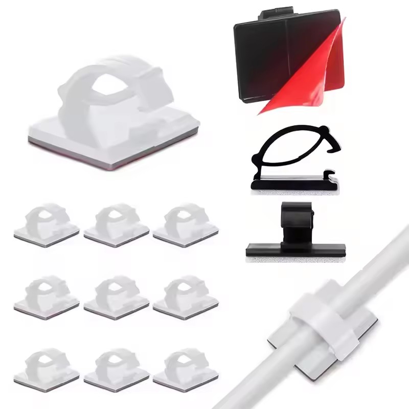 Car Organizer - 粘着式カーケーブル充電ケーブル固定具、ワイヤークリップ、壁掛け式ホルダー、ケーブル整理、データケーブル巻き取り器、結束バンド、固定具、整理整頓用具