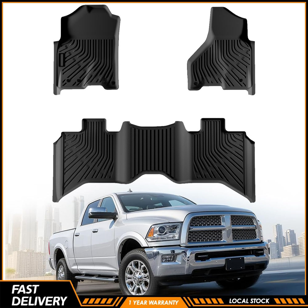 Car Floor Mat - 3ピース高品質自動車フロアマット ダッジラム1500 2500 3500 2009-2018クワッドキャブ ダッジラム1500