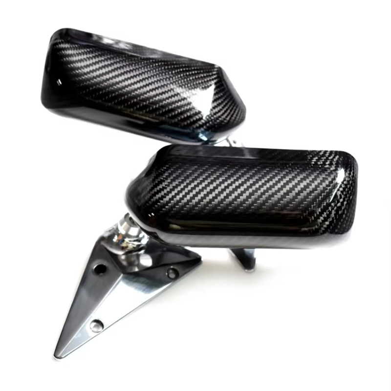 Car Mirror - ユニバーサルF1スタイルサイドミラー、リアルカーボンファイバー製バックミラー、ブルーティントミラー、全車種対応-HDF