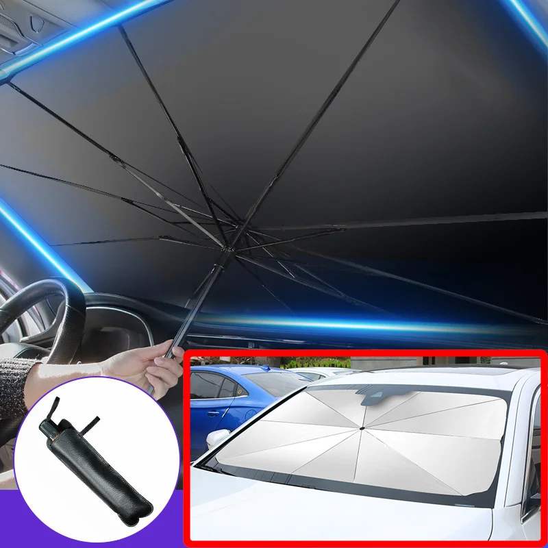 Windshield Sun Shade - 折りたたみ式車用サンシェードプロテクターパラソルフロントウィンドウサンシェード抗紫外線断熱カバーフロントガラス保護アクセサリー