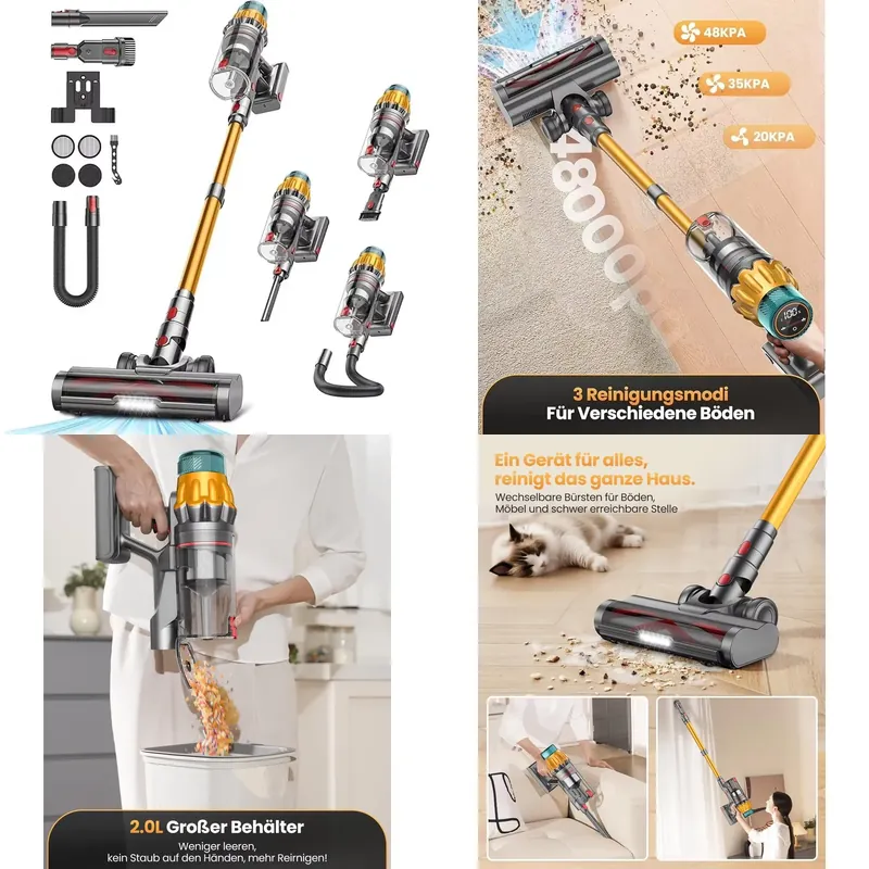 Car Vacuum - 45kpa 650wセルフクリーニングOEMメーカー卸売ポータブルスティックコードレスV16掃除機、家庭、ホテル、車用ハンドヘルド