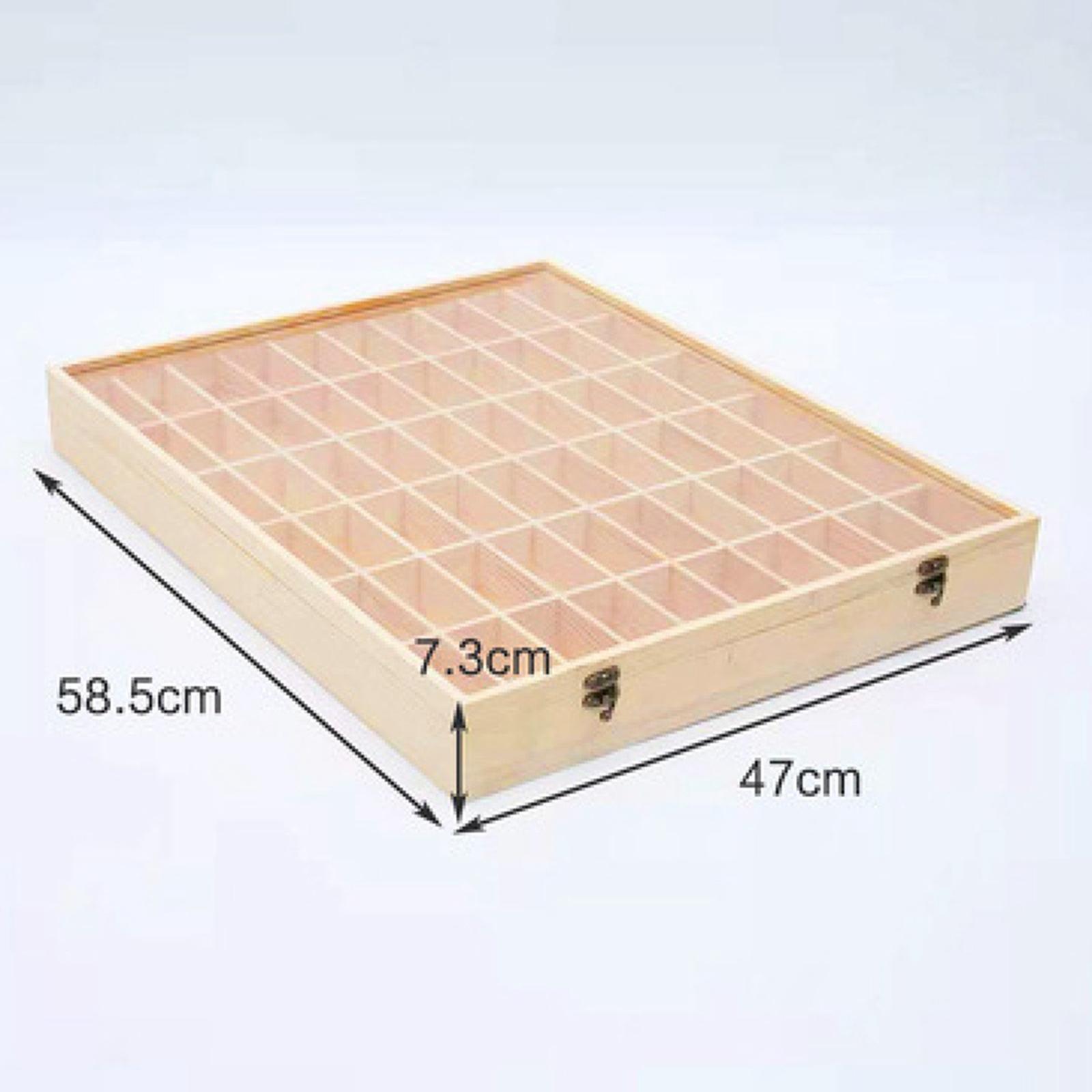 Car Organizer - 木製のおもちゃの車を展示するためのケース。複数の仕切りが付いたモデルカー収納ラックで、防塵扉付き。寝室やリビングに最適。