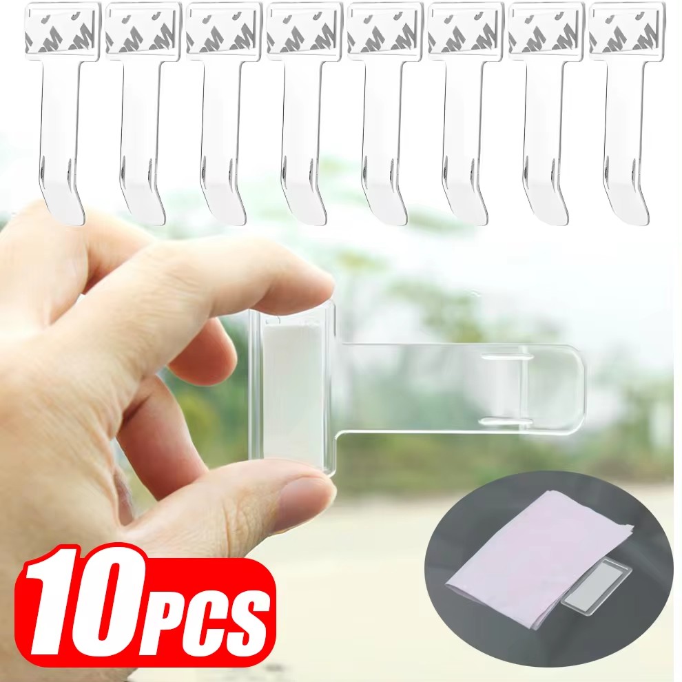 Car Organizer - プラスチック製のカー用スタイリングパーツ、駐車券ホルダー、カードホルダー、車載用固定具、整理整頓用、フロントガラス用ステッカー