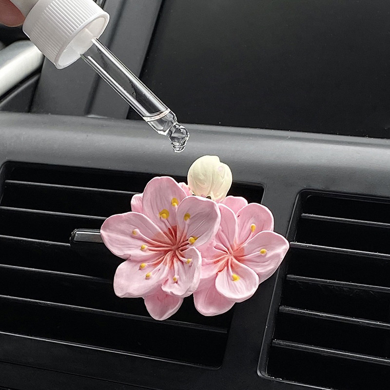 Car Air Freshener - 1pc 車のファッション小さな絶妙な香水クリップ花の形の空気出口車の芳香剤アロマディフューザー車の装飾アクセサリー