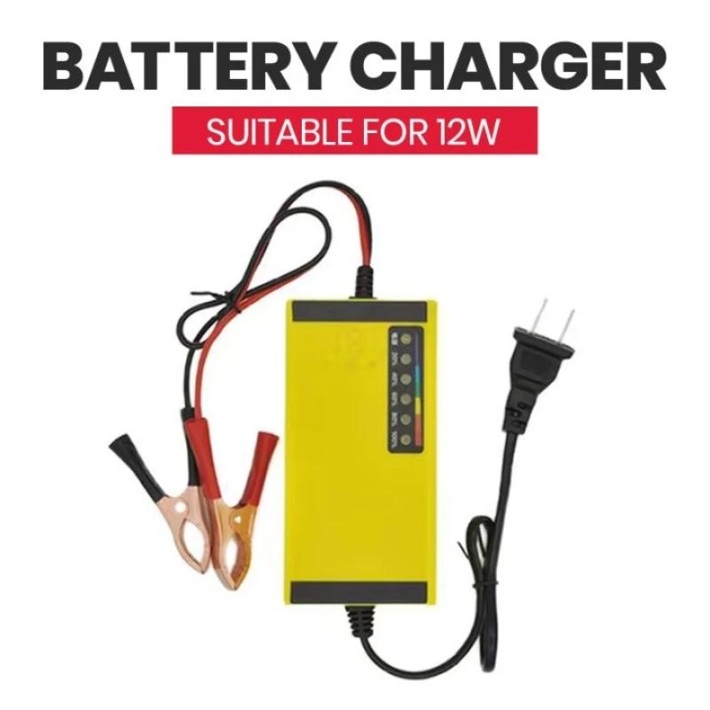 Car Charger - 12V 4AH～20AH対応 車載バッテリー充電器 220V電源 パルス充電機能付き 湿式・乾式鉛蓄電池対応