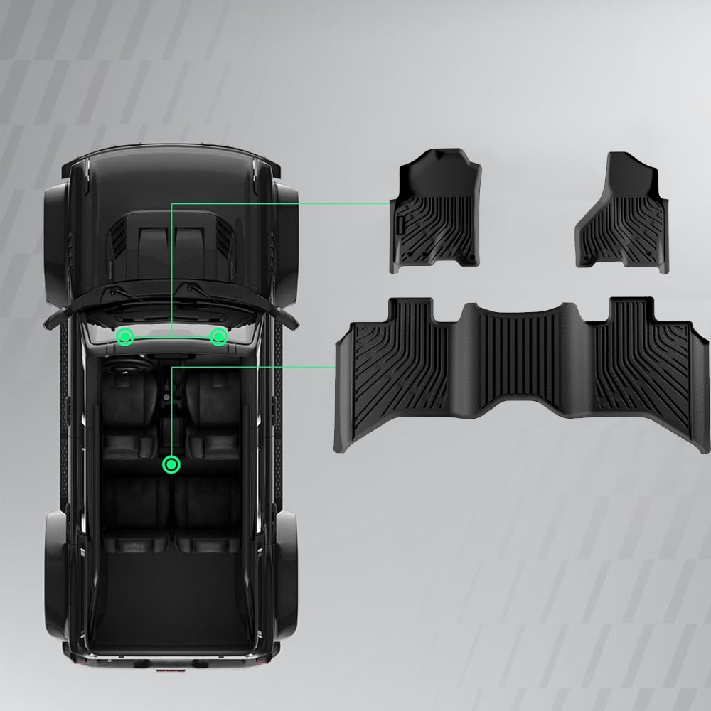 3ピース高品質自動車フロアマット ダッジラム1500 250 - Car Floor Mat のレビューと価格