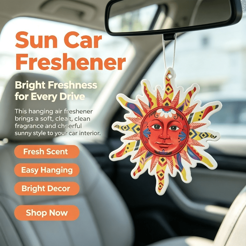 車用芳香剤 ボヘミアンスタイル カラフルなサンフェイス 吊り - Car Air Freshener のレビューと価格