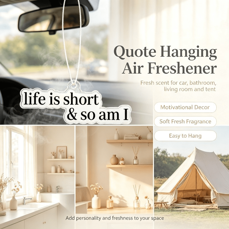 車用芳香剤　面白い名言入り吊り下げ式香り付きカード、「人生は - Car Air Freshener のレビューと価格