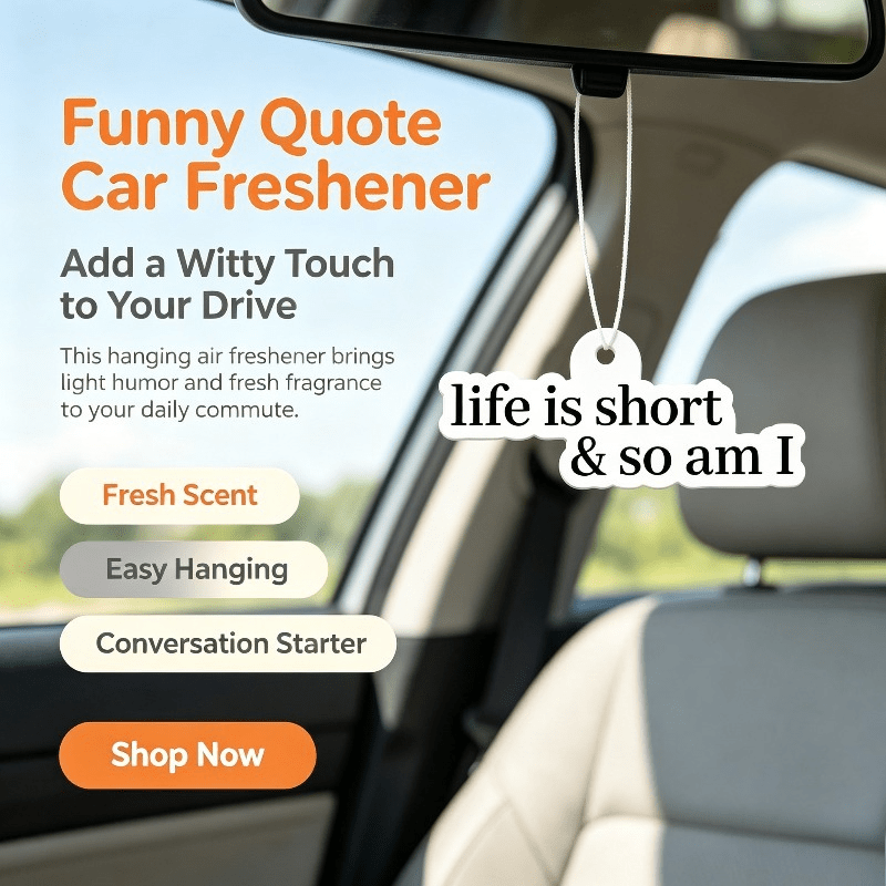 車用芳香剤　面白い名言入り吊り下げ式香り付きカード、「人生は - Car Air Freshener のレビューと価格
