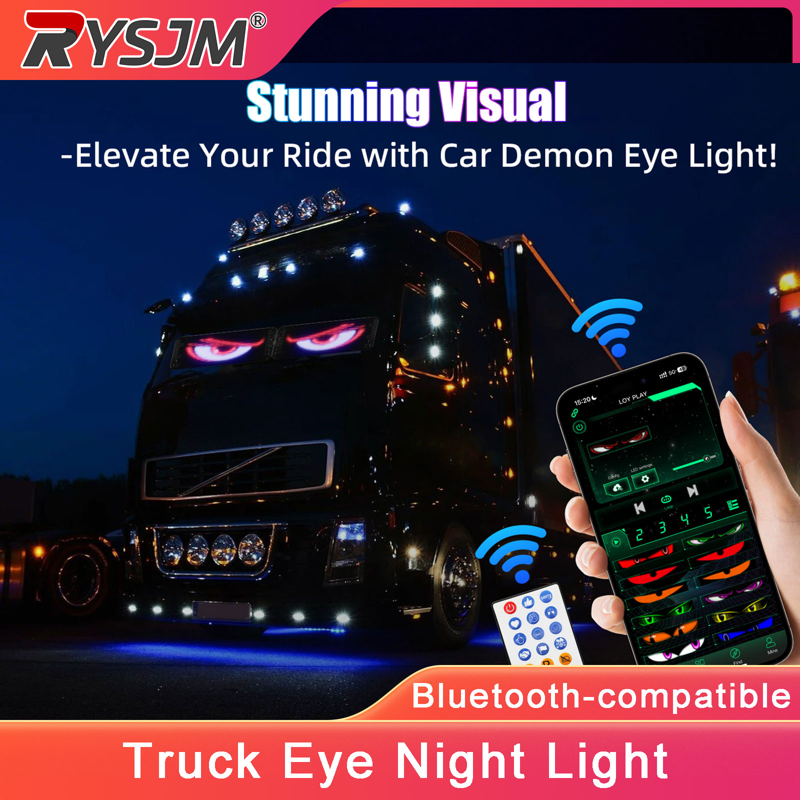 車のフロントガラス用LEDデビルアイライト、アニメーションL - Car Led Light のレビューと価格