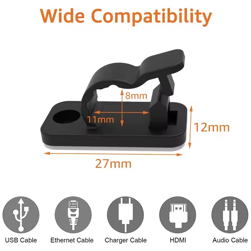 自己粘着式ケーブルクリップ、コード整理用、配線整理用、デスク - Car Cable Organizer のレビューと価格
