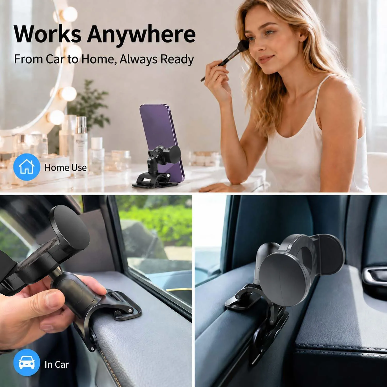 360度回転式の車載用スマホホルダー。キッチンやリビングのテ - Car Phone Holder のレビューと価格
