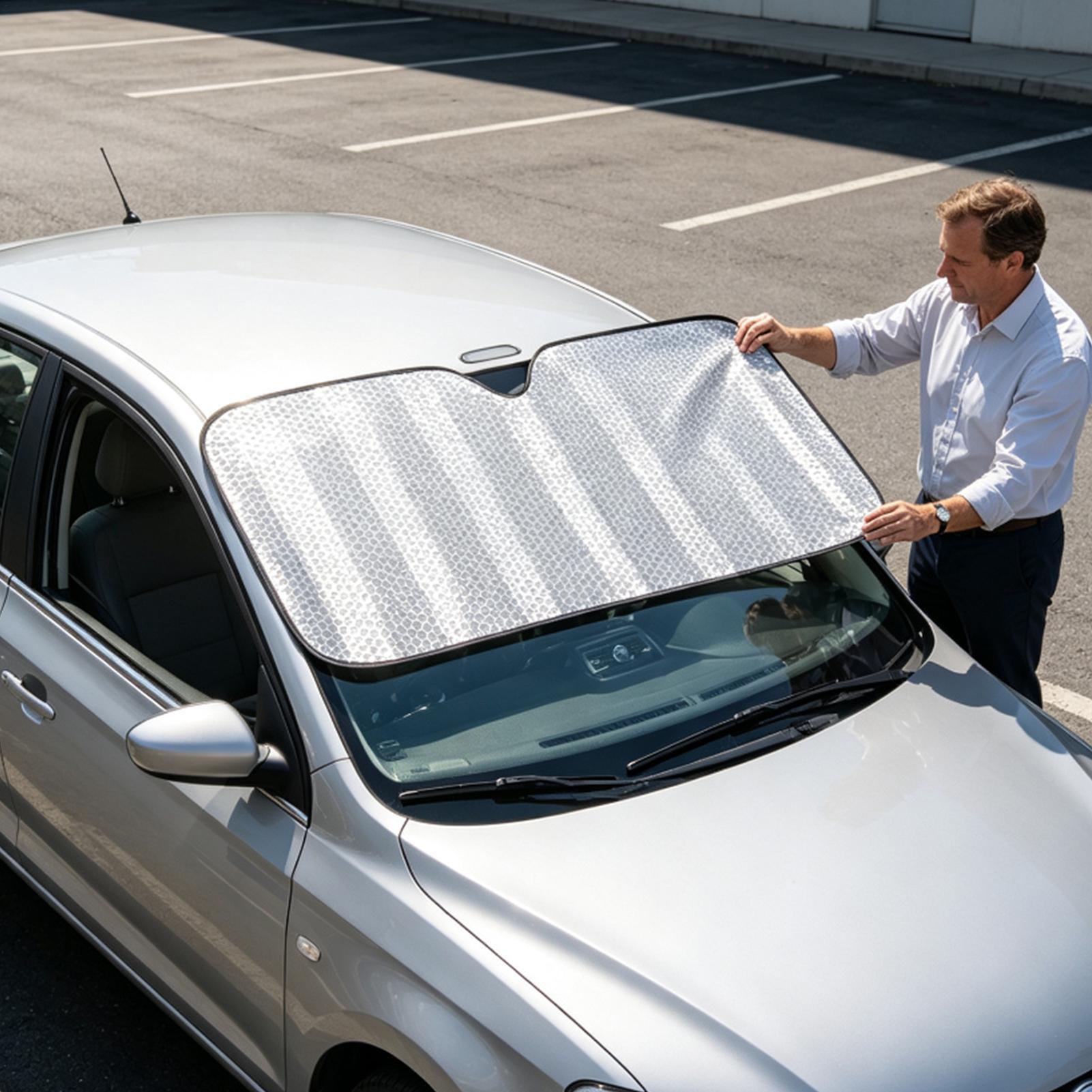 フロントガラスサンシェード吸盤式折りたたみ式プライバシーカバ - Windshield Sun Shade のレビューと価格