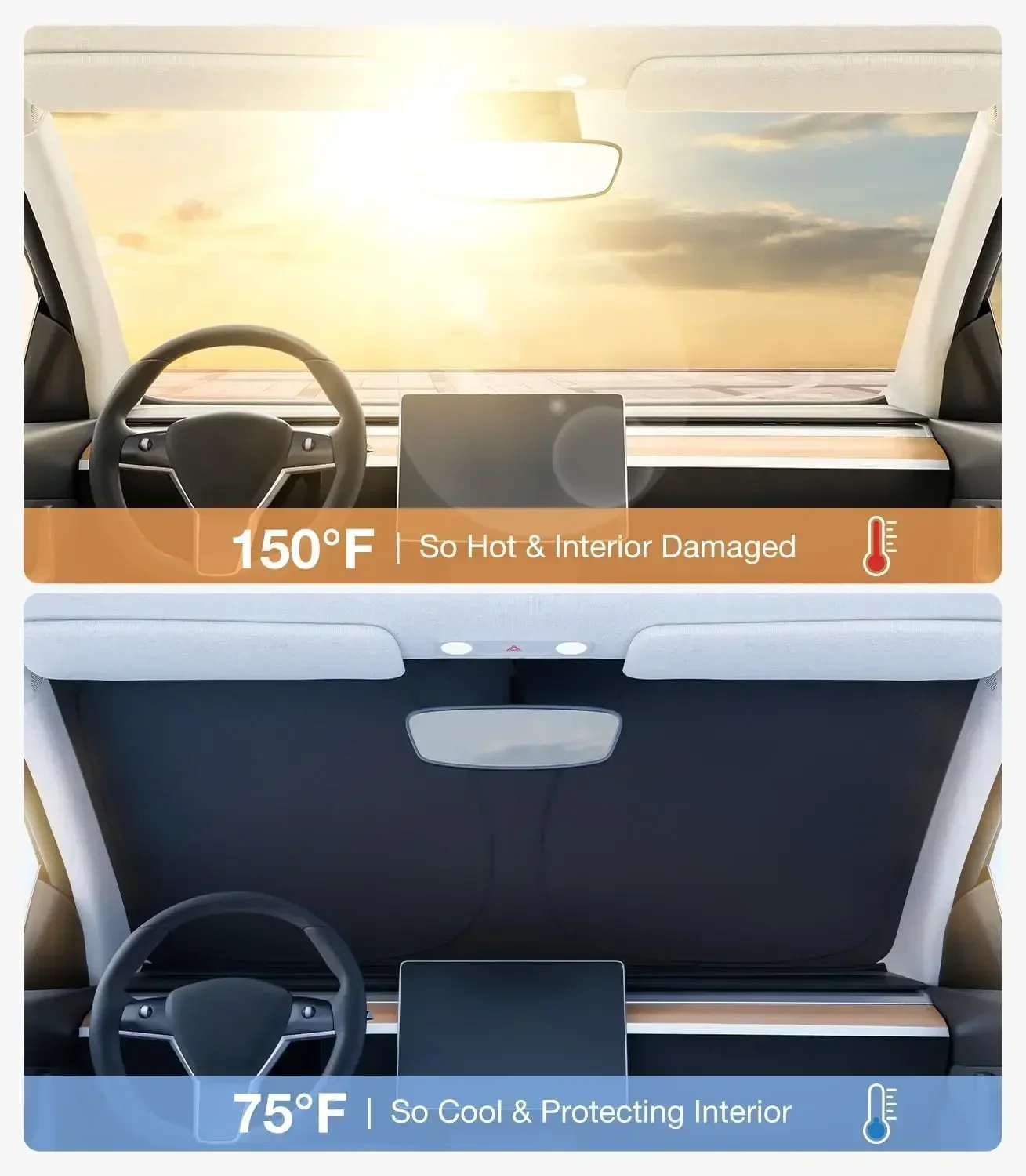 車用サンシェード フロントウィンドシールド チタンシルバー  - Windshield Sun Shade のレビューと価格