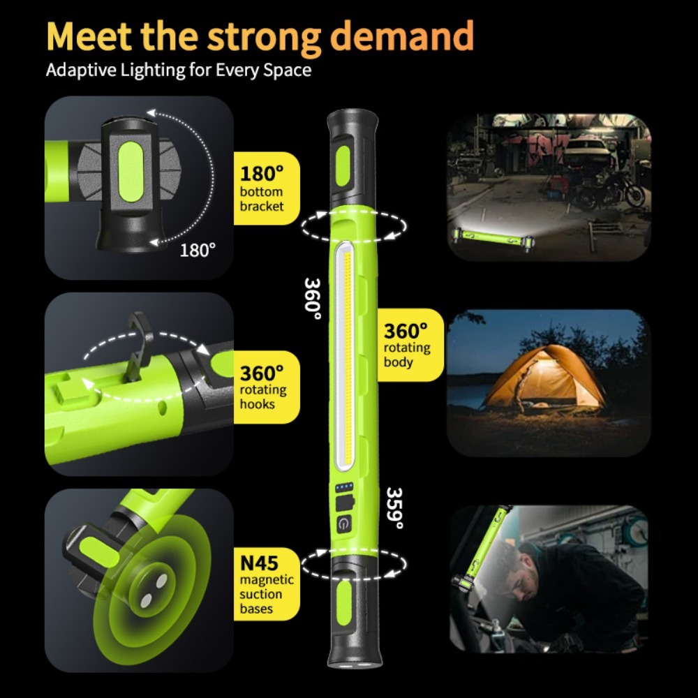 COB LED ワークライト充電式アンダーフード作業灯フック - Car Led Light のレビューと価格