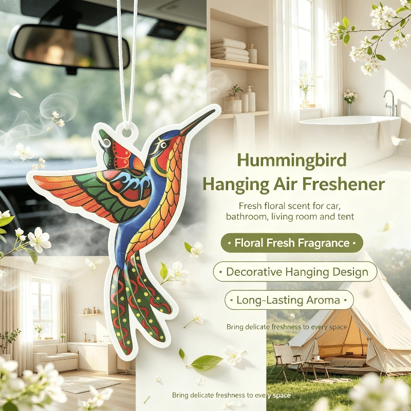 車用芳香剤 カラフルなハチドリの吊り下げ式芳香カード 車内装 - Car Air Freshener のレビューと価格