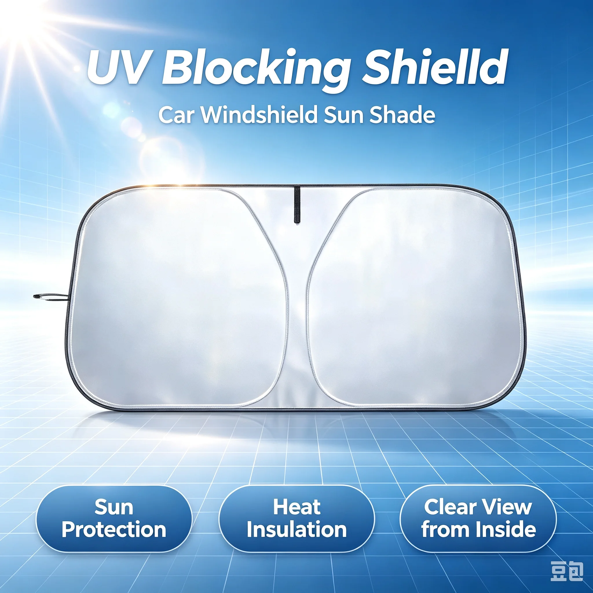 車のフロントウィンドウサンシェード UV保護シェード サンプ - Windshield Sun Shade のレビューと価格